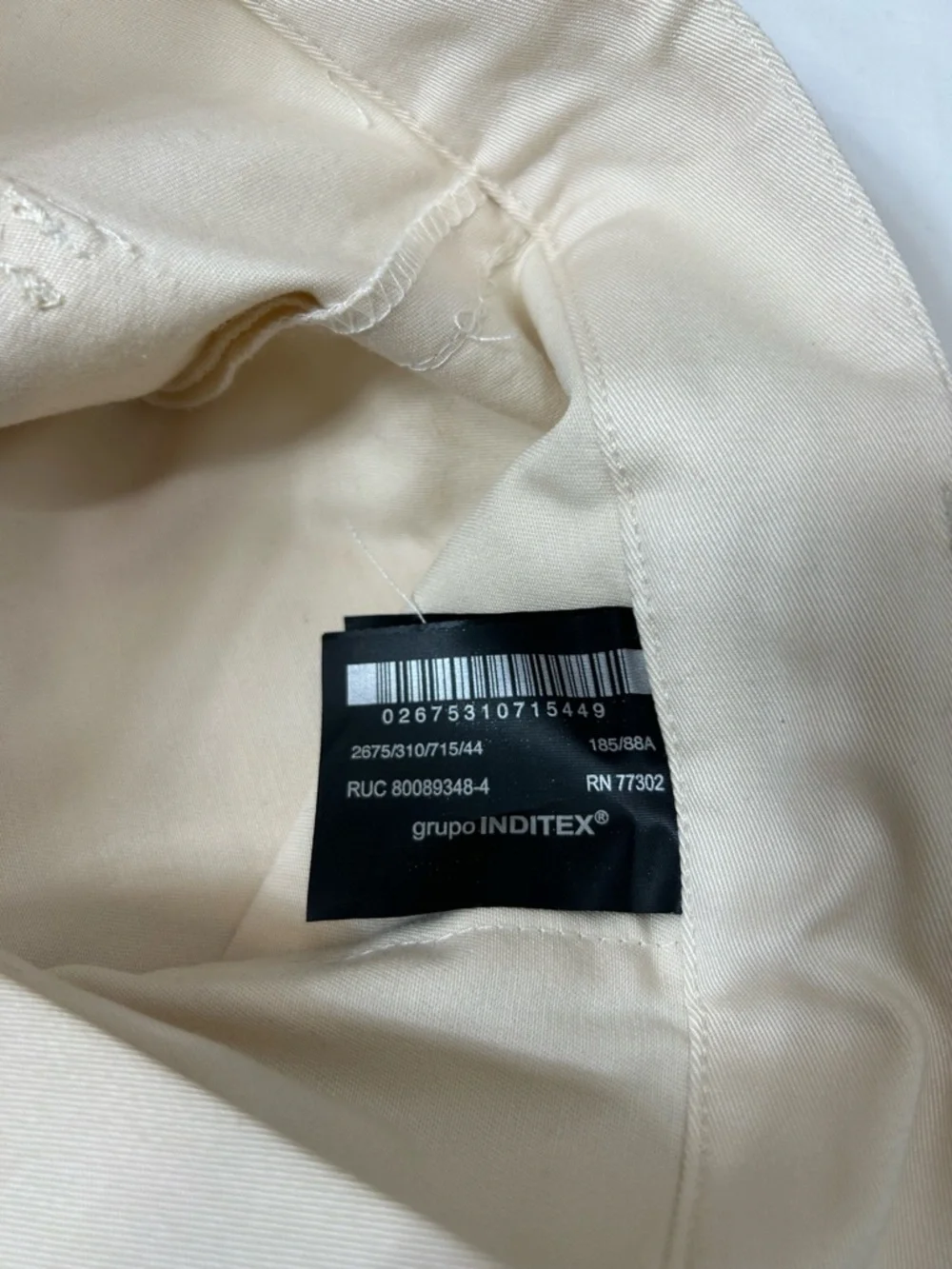 Zara Men’s Cotton Blend Cream Resort Beach Cargo Shorts with Navy Rope Tie 34_7